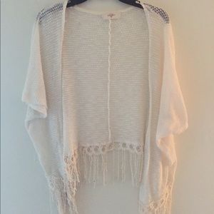 White knit cardigan